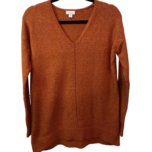 Oversized Tunic Lightweight Sweater Marled Pumpkin Spice Pull Over Casual Chic - Picture 3 of 13
